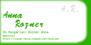 anna rozner business card